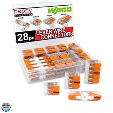 WAGO 221 Lever Nuts 28pc Compact Splicing Wire Connector Assortment with Case...