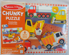 NEW Melissa  Doug Fresh Start Construction Wooden Puzzle Set Ages 2 Toddler