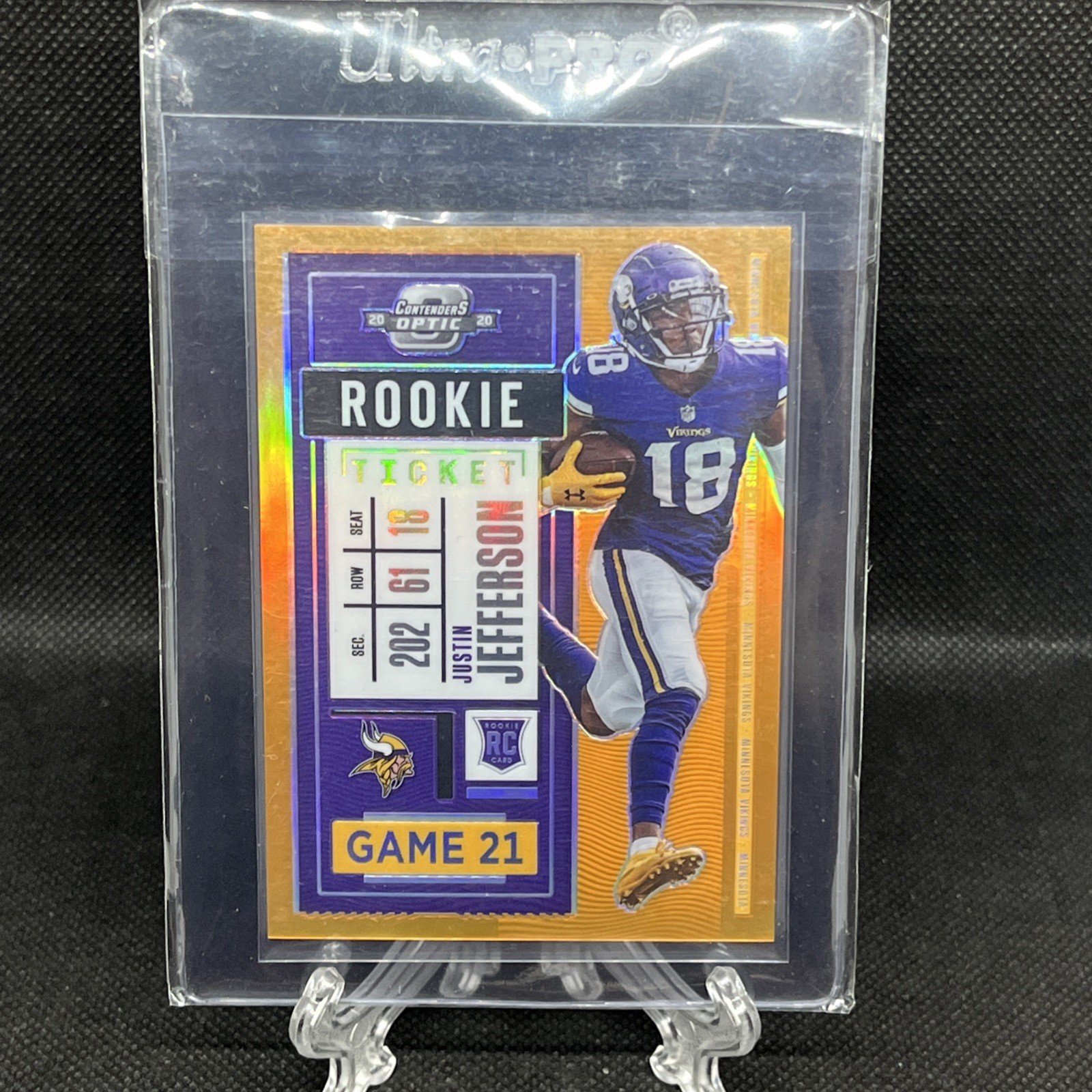 2020 Panini Contenders Optic Rookie Ticket Orange /50 Justin Jefferson #86 (RC)