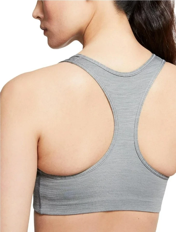NEW! NIKE [L] Women's Swoosh Padded Sports/Yoga Bra-Carbon Heather CJ5949-091 - Image 4 of 4