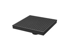 RELN 8 in. x 8 in. Matte Black Shower Drain with Square Pattern Drain Cover