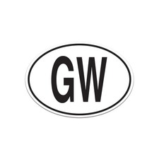 Gw Guinea-bissau Country Code Euro Oval Sticker Decal Gw Guinea-bissau Country Code Euro Oval Sticker Decal