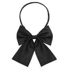 Solid Color Pre Tied Bow Tie for Women Daily Outfit Accessory Black