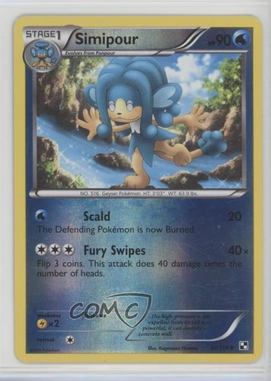 Simipour Reverse Foil Pokemon Black & White Base Set #34