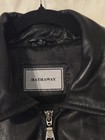 Hathaway Men’s Black Leather Bomber Jacket XL Zip Front Lined Pockets — photo 2