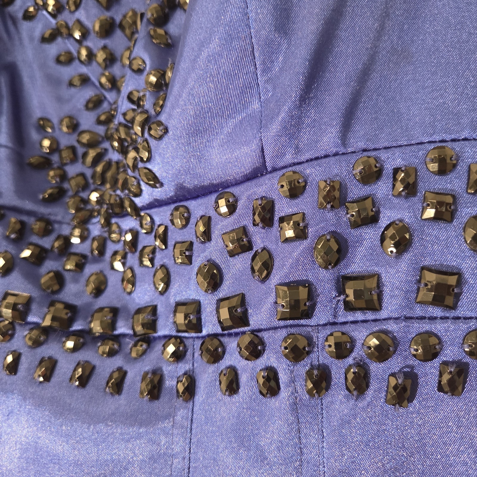 DAVE & and JOHNNY blue rhinestone maxi dress women's size 0/0 00 (check descrip) image 5