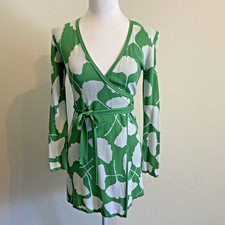 Diane Von Furstenberg for Target Wrap Dress Ginkgo Green Knit Sz XXS