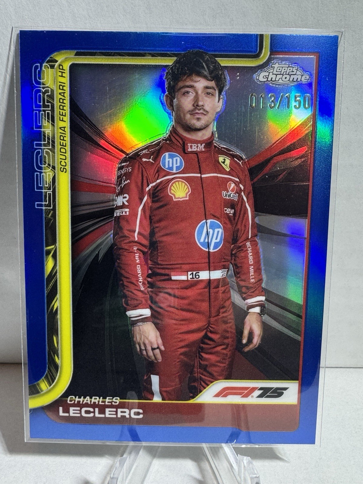 2025 Topps Chrome F1 - Charles Leclerc - Portrait #3 - Blue Refractor /150