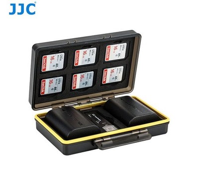 JJC BC-3LPE6 Hard Case for 2x Canon LP-E6/E6N battery /  6x SD Card 1x Reader