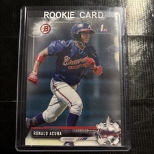 Bowman Ronald Acuna Rookie Card Braves Outfield MLB Collectible. rookie card picture