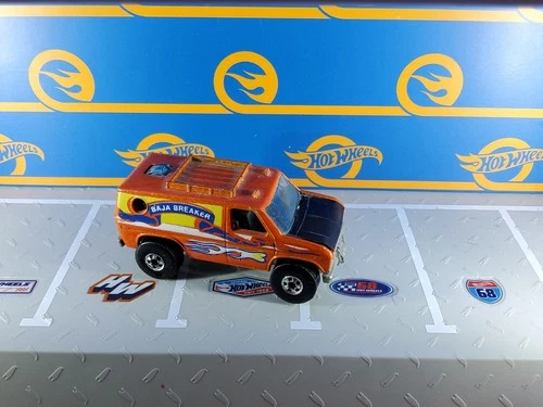 Vintage 1983 Hot Wheels Baja Breaker Van Orange Blackwall