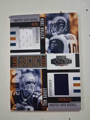2005 Playoff Honors Game Worn Used Dual Jersey Patch TOM BRADY MARC BULGER /150