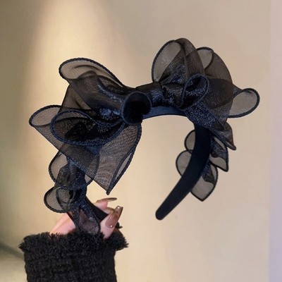 Style Black-Bow Headband Butterfly Bow Hairpin for Perfect-Look Hair Accessories