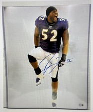 Beckett Ray Lewis Signed 16x20 Photo Baltimore Ravens HOF 2x Super Bowl Champion
