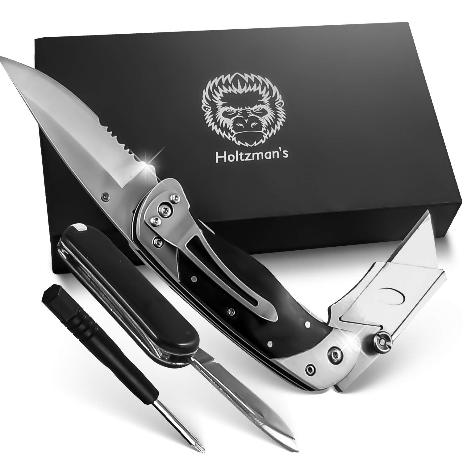 Folding Utility with Belt Clip, Heavy Duty Pocket & Cutter Gift Set for Men -...