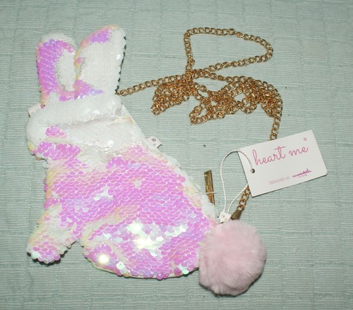 Lentejuela Conejo Pequeño Cartera Moneda Llavero Envío Rápido NUEVO XO Heart Me - Imagen 3 de 3