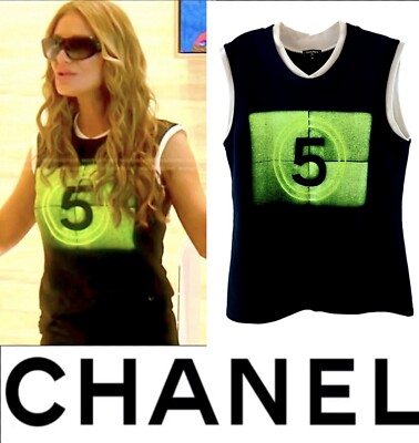 Chanel 2020 2021 Black Green 5 Print Sweater logo Top 34 36 2 4 Jacket Shirt S M