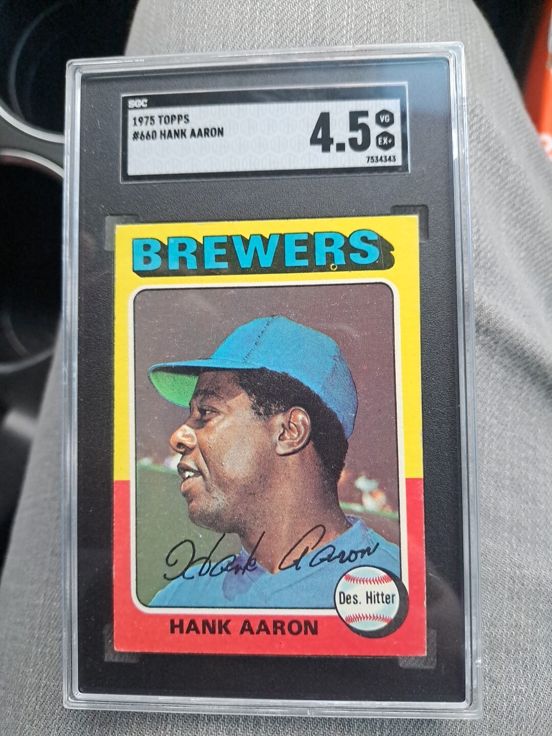 HANK AARON SGC 4.5 1975 TOPPS BASEBALL #660