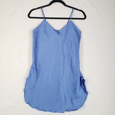 Vtg Victorias Secret Satin Chemise Slip Small Powder Blue Union Made Gold Label