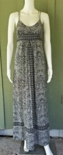 ANN TAYLOR LOFT Black White Print Maxi Dress 0