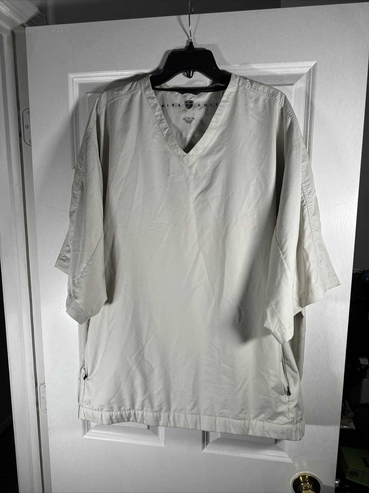 OFF WHITE X NIKE Giacca pullover Nike Golf uomo XXL crema vela bianca frangivento manica corta