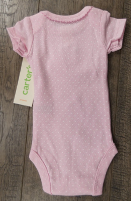 Baby Girl Clothes New Carter's Preemie Pink Button Flower Bodysuit