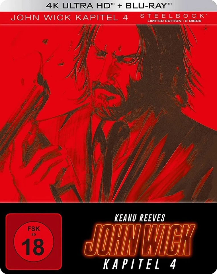 John Wick: Kapitel 4 - Uncut - 4K Ultra HD Steelbook # UHD+BLU-RAY-NEU