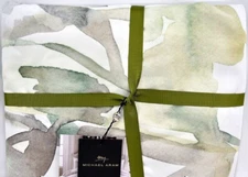 MICHAEL ARAM BOTANICAL LEAF KING DUVET COVER 2 STANDARD SHAM 3pc SET GREEN BROWN