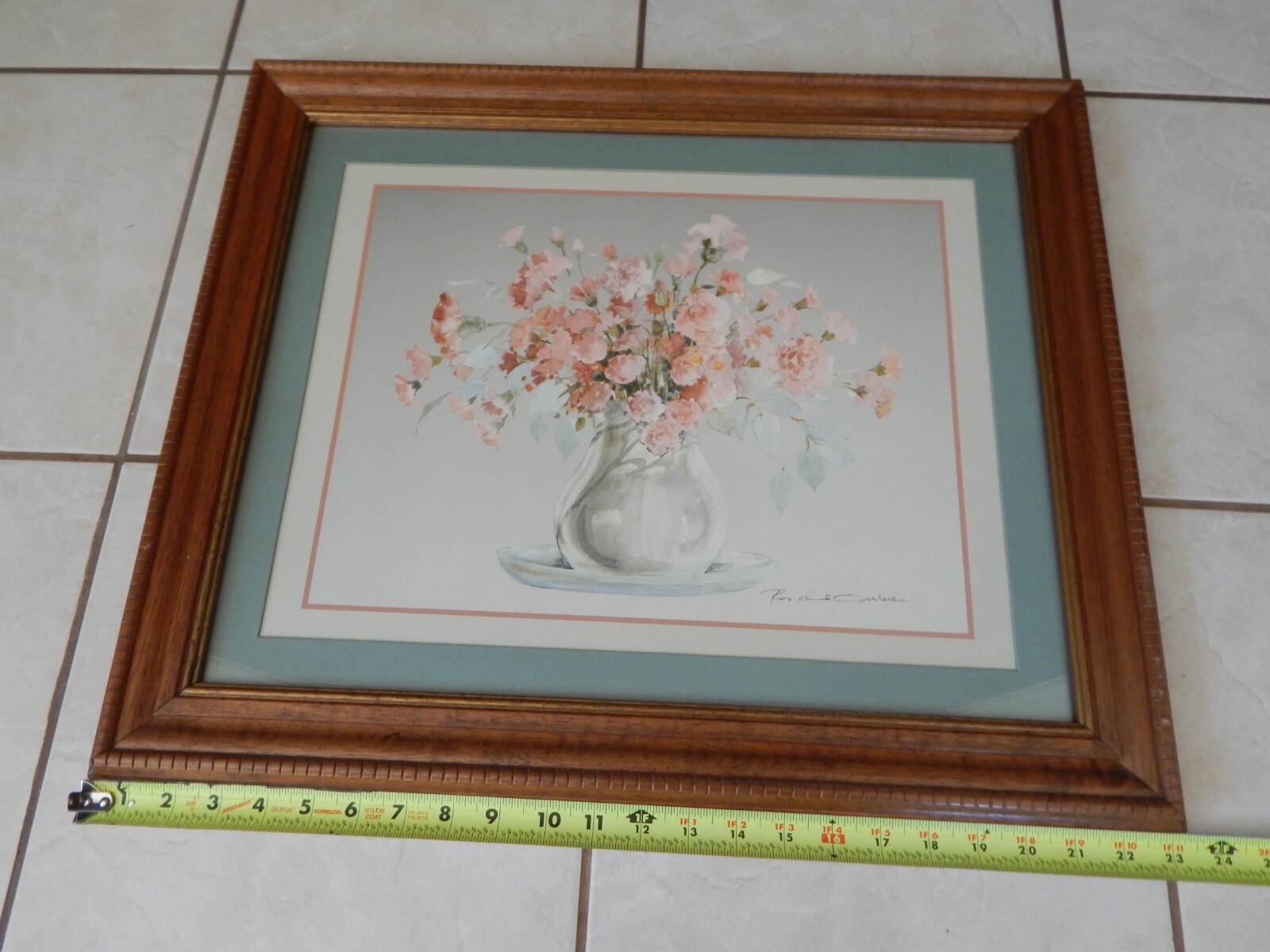 23 x19 Wood Framed Picture by Rosalind Oesterle Floral Flowers in vase