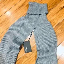 Hera Turtleneck arm warmer long sleeve cable knit sweater top grey gray new tags