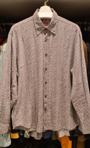 Vintage 80er Seide van Laack Royal Hemd 40 grau bunt gemustert Sehr gut M-L boho - Bild 3 von 5