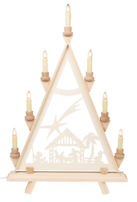 Lichterdreieck Schwibbogen Design & Decor Weihnachten Erzgebirge Holz 58 cm