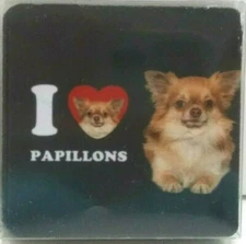 I Heart Love Papillons Drink Coasters 4 Pack Artful Table Bar Coasters