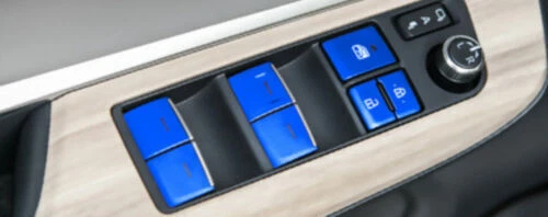 Dow Lift Lock Switch Button Sticker Blue Alloy Win 18-2023 For Toyota Camry 10X - Imagem 2 de 4