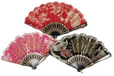 2 PEACOCK GLITTER LACE HAND FANS women pocket cool novelty purse fan new BIRDS