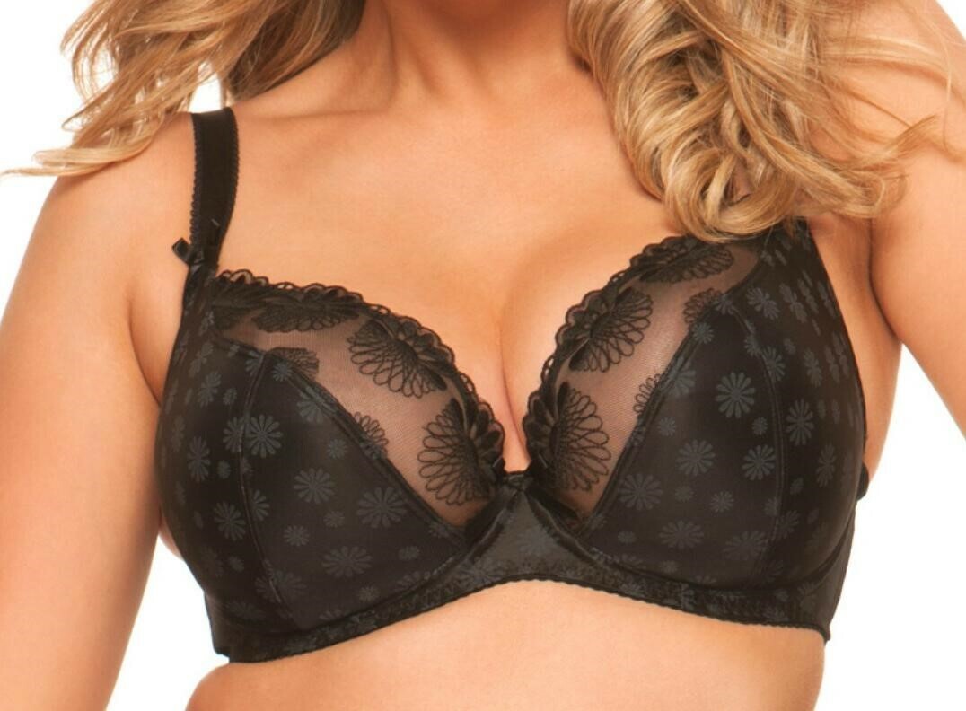 Curvy Kate Daisie Bra Size 30E Underwired Unpadded Plunge Black Lace 3211 New