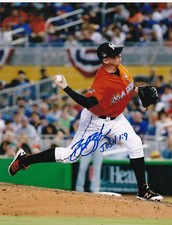 BRAD ZIEGLER    MIAMI MARLINS   ACTION SIGNED 8x10