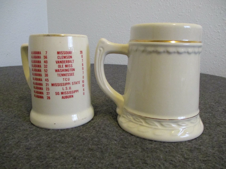 VINTAGE MUGS STEINS UNIVERSITY OF ALABAMA (1960s) & SEC CHAMPION (1975) MADE USA - Image 2 of 4