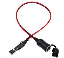 0.5M 16AWG SAE to Cigarette Lighter Socket Adapter 12-24V Power Extension Cable