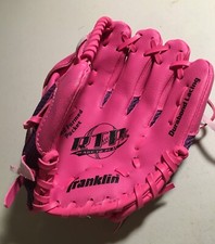 Franklin 22355-9 1/2, Girls RTP Ready To Play Baseball Glove, LHT, Pink Purple