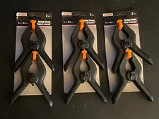 6 PCS NEW  4" SPRING CLAMPS APPROX  1  3/4" GRIP CAPACITY TOOL BENCH HARDWARE