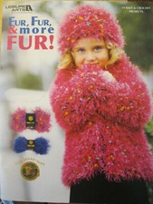 Leisure Arts 3774 kids FUR FUR MORE FUR crochet knit pattern 37pg booklet 2004