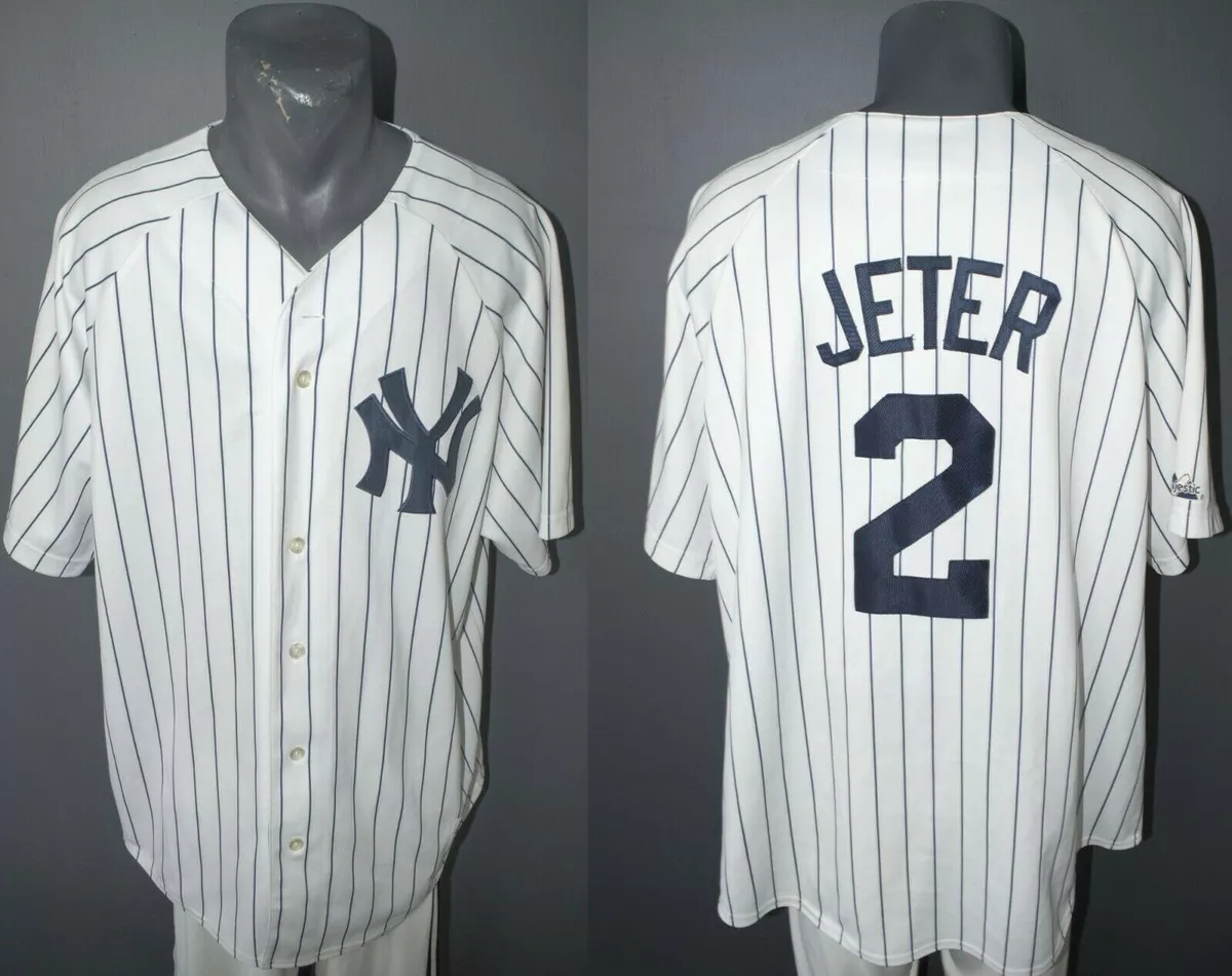 New York Yankees Derek Jeter Jersey Baseball Home MLB Vintage Shirt Size XXL