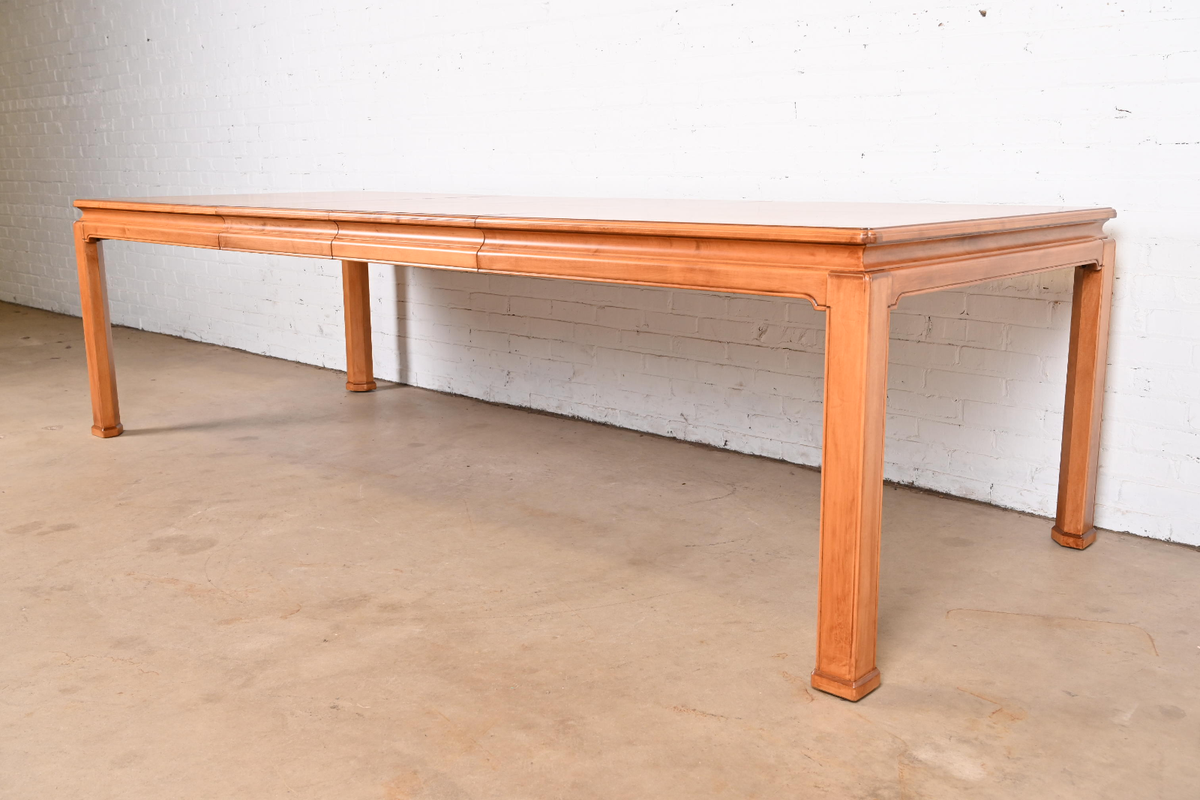 Henredon Mid-Century Hollywood Regency Mahogany and Burl Wood Dining Table