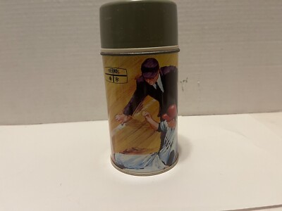Vintage 1969 Baseball Thermos King Seely Lunch Box Thermos