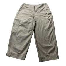 VTG Ralph Lauren Capri Crop Travel Pants Sand size 4 Cargo Pocket Keychain Ring