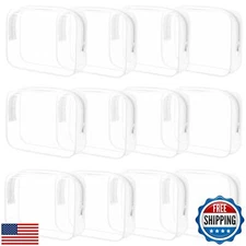 Eilyliafe 12 Pieces Clear Makeup Bags Bulk, TSA Approved Toiletry Bag for Tra