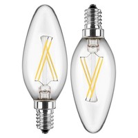 LED Filament Kerzenform, E14, 4.5W 2700K 470Lm, Glas Klar, Doppelpack