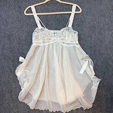 Vintage Victoria  s Secret Lace Babydoll Slip Ivory Size S