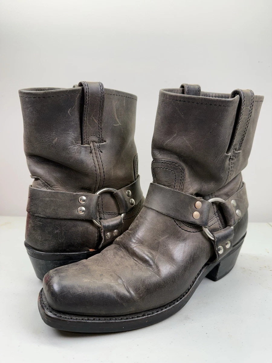 Bottes Frye Harness Boots Pointure 7.5 D (41 EU) - Cuir Noir, Fait USA, Occasion